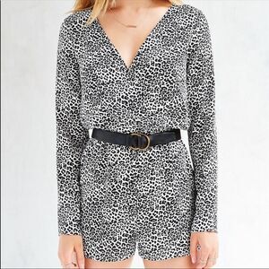 Silence + Noise Black & White Leopard Romper